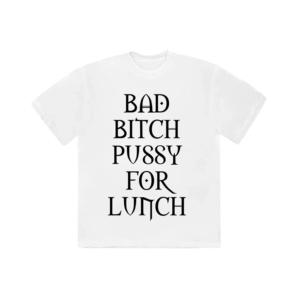 Ken Carson BAD BITCH PUSSY FOR LUNCH T-SHIRT (WHITE) primary image