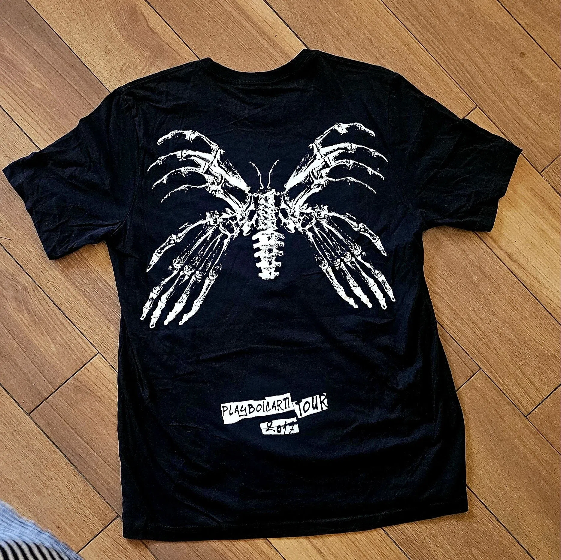 Playboi Carti Self-Titled Tour 2017 Butterfly Skeleton T-Shirt (Black) primary image
