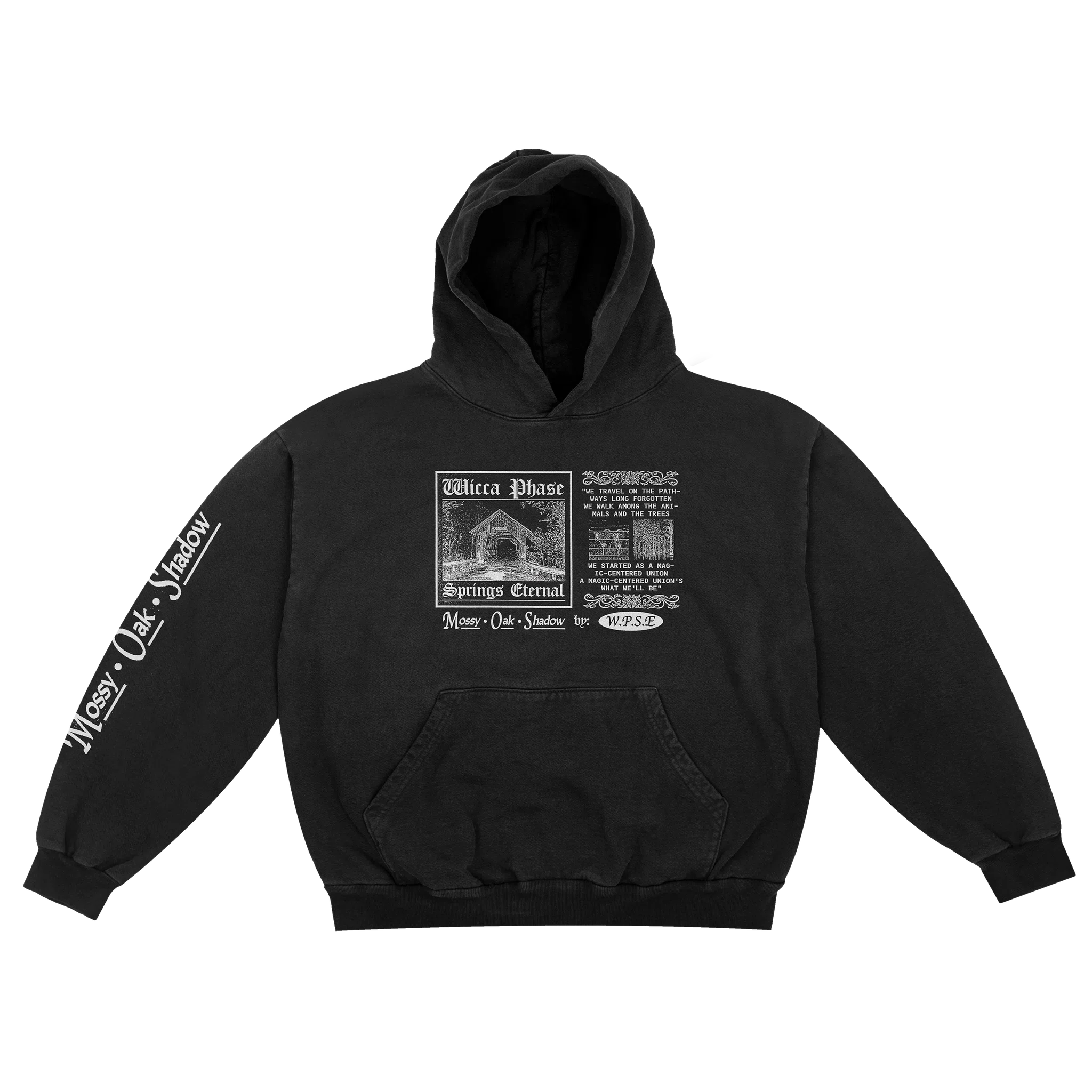 Wicca Phase Springs Eternal Long Forgotten Path Pullover Hooded Sweatshirt (Black)