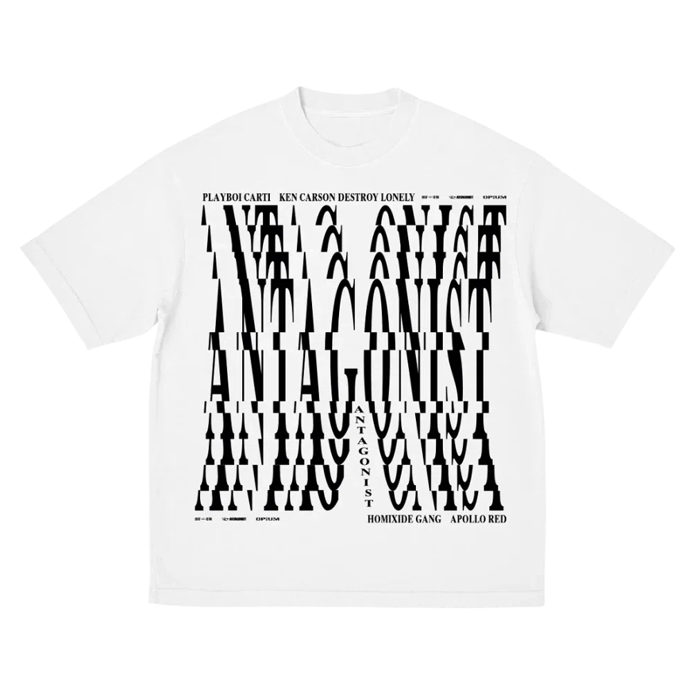 Playboi Carti Antagonist Tour 2.0 White Tour T-Shirt