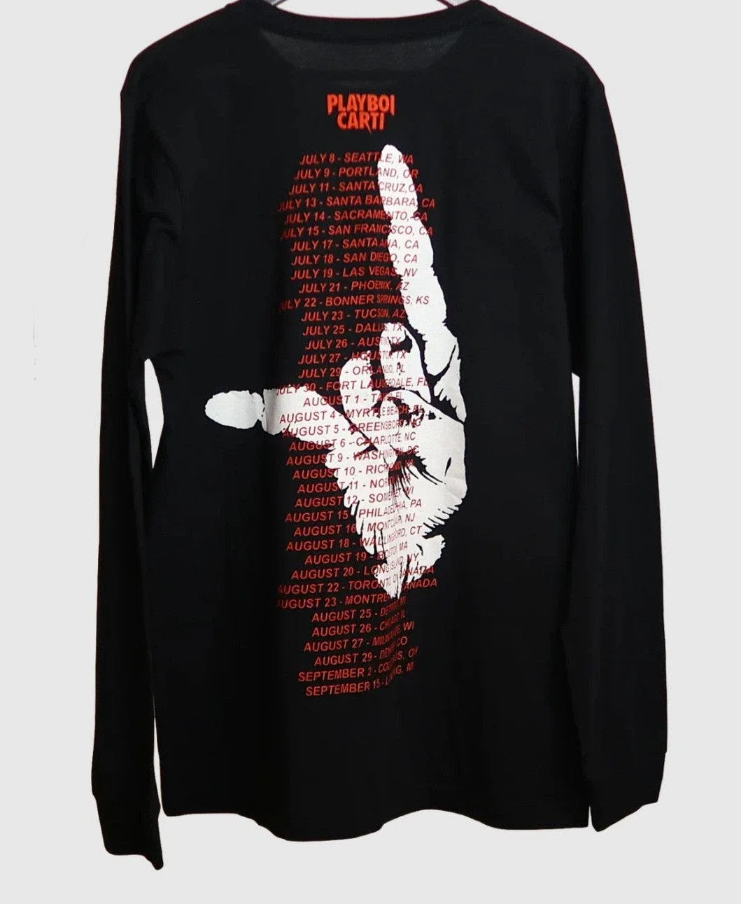 Playboi Carti Self-Titled Tour 2017 Jason Mask Long Sleeve (Black) primary image