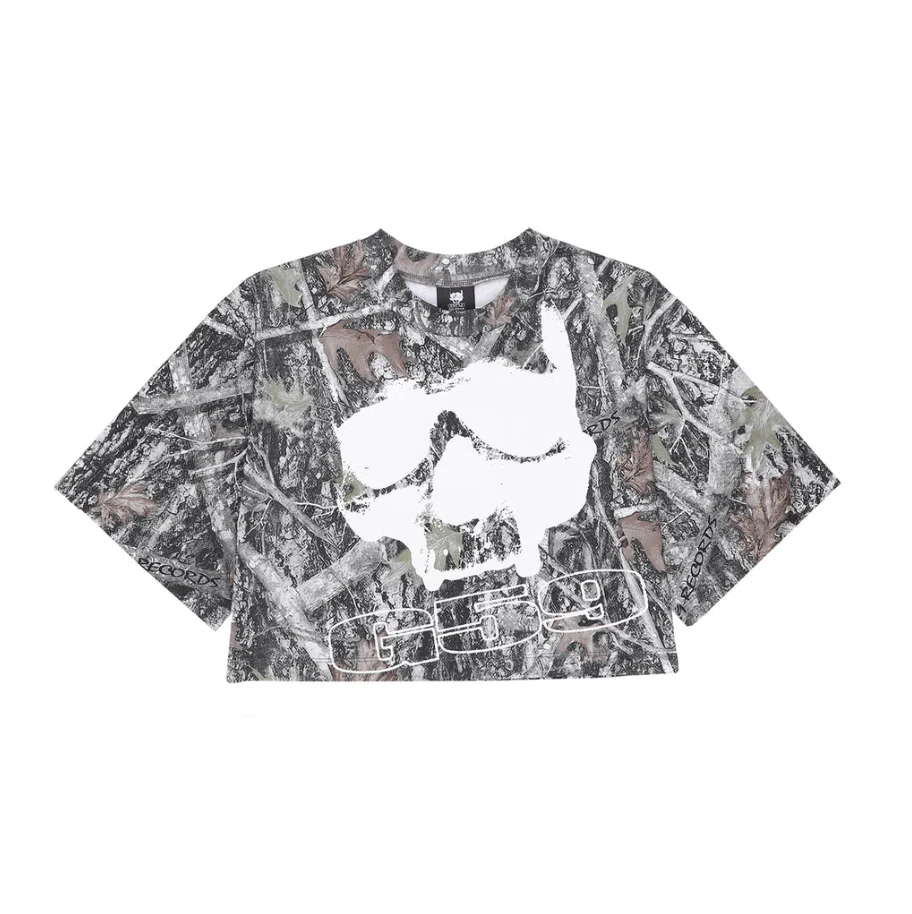 G59 Records G59 Logo Women's Crop Tee (Camo)