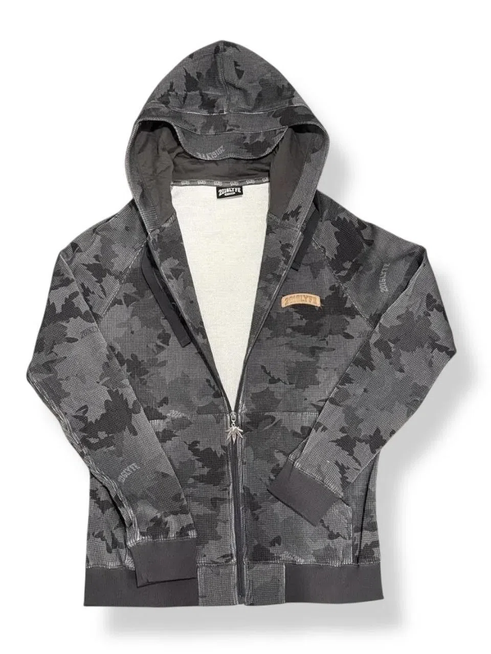 2016LYFE Waffle Knit Zip-Up (Black Camo) primary image