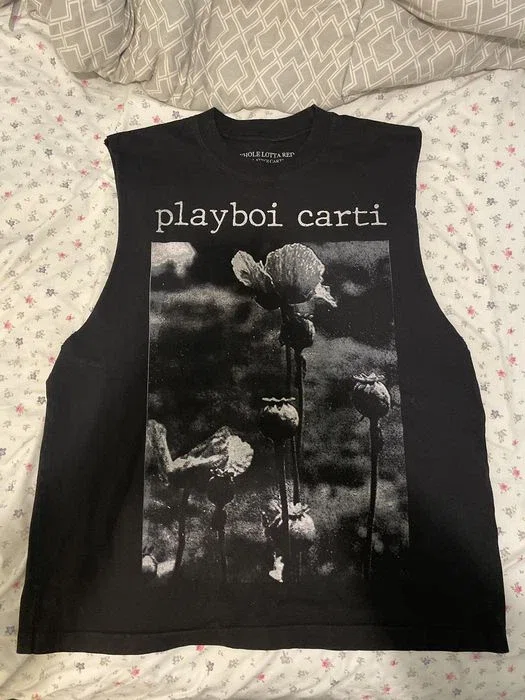 Playboi Carti Poppy Sleeveless Tee — Black primary image