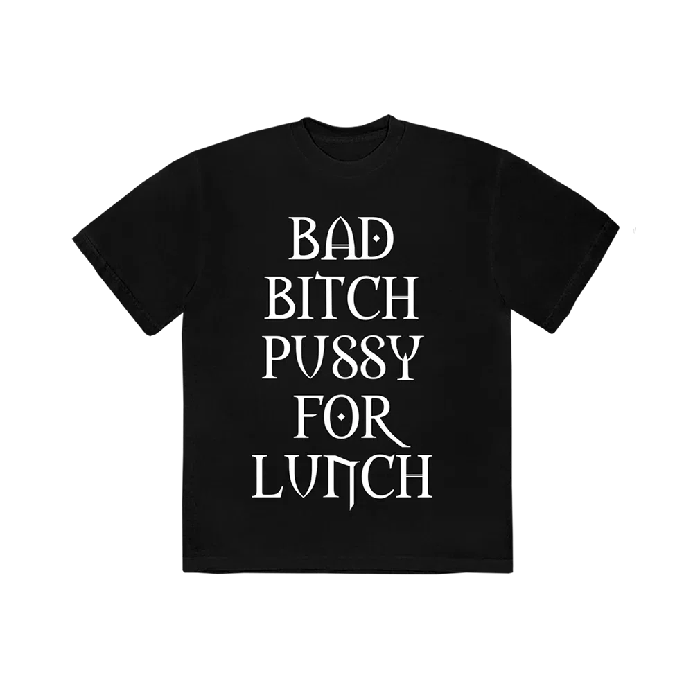 Ken Carson BAD BITCH PUSSY FOR LUNCH T-SHIRT (BLACK) primary image