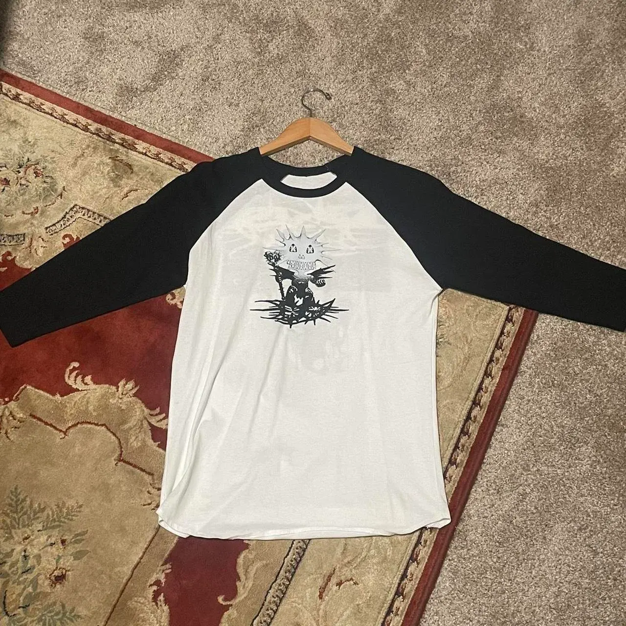 Drain Gang Tour Raglan (White / Black) primary image