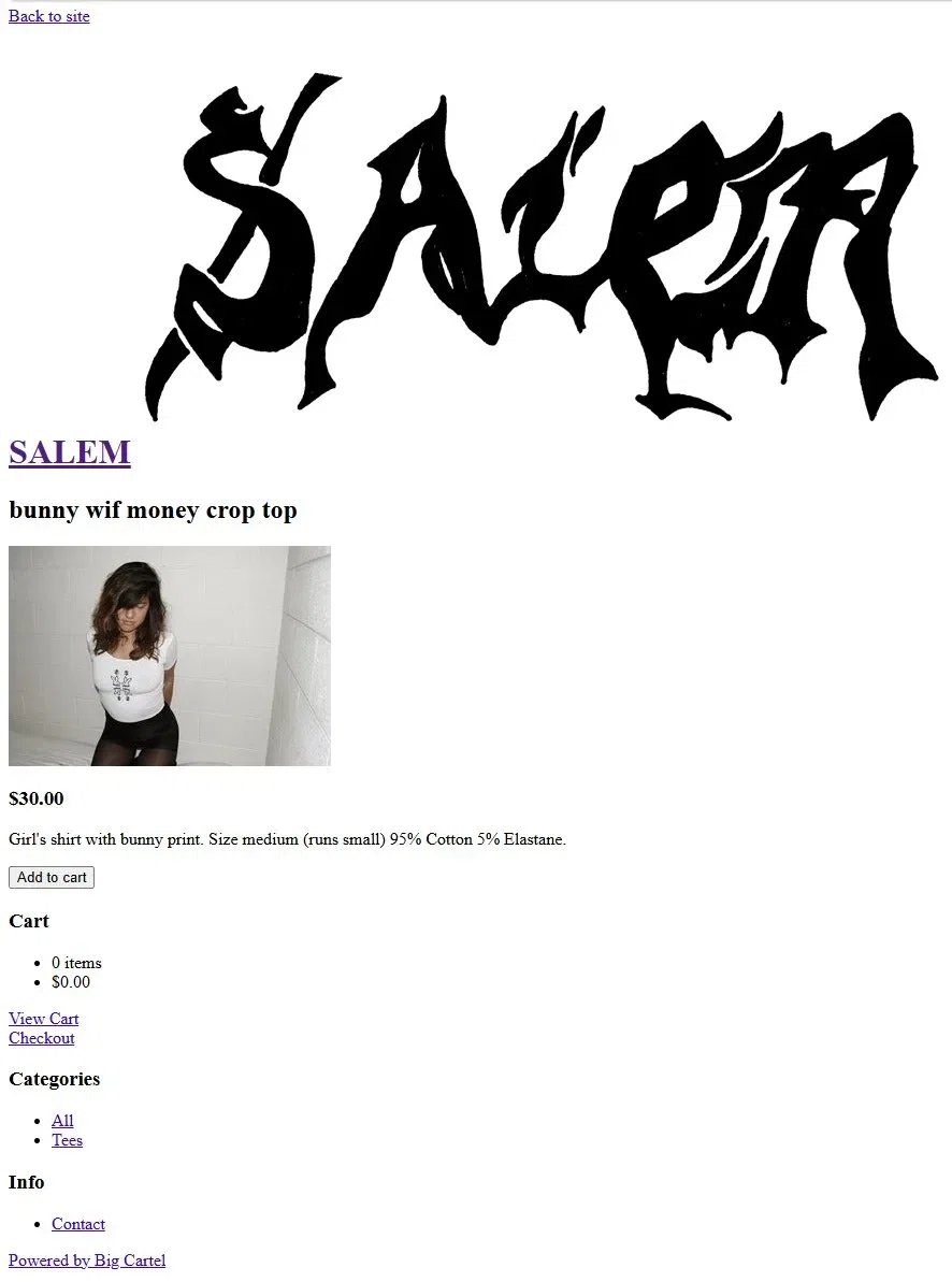 SALEM Bunny Wif Money Tank Top White primary image