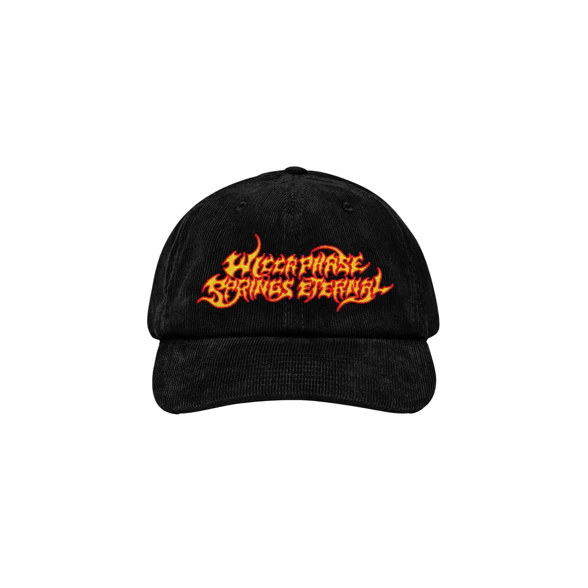 Wicca Phase Springs Eternal Embroidered Corduroy Logo Hat (Black/Red/Gold)