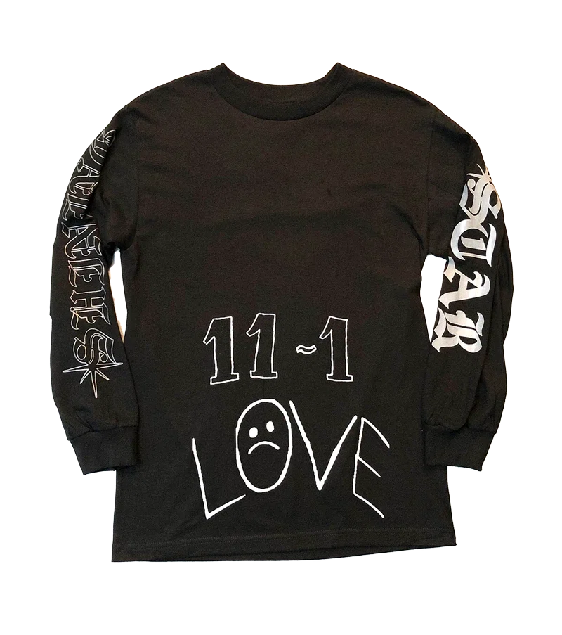 Lil Peep 11-1 Reflective Ink Black Long Sleeve primary image