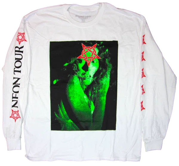 Playboi Carti Neon Tour Pentagram Long Sleeve — White primary image