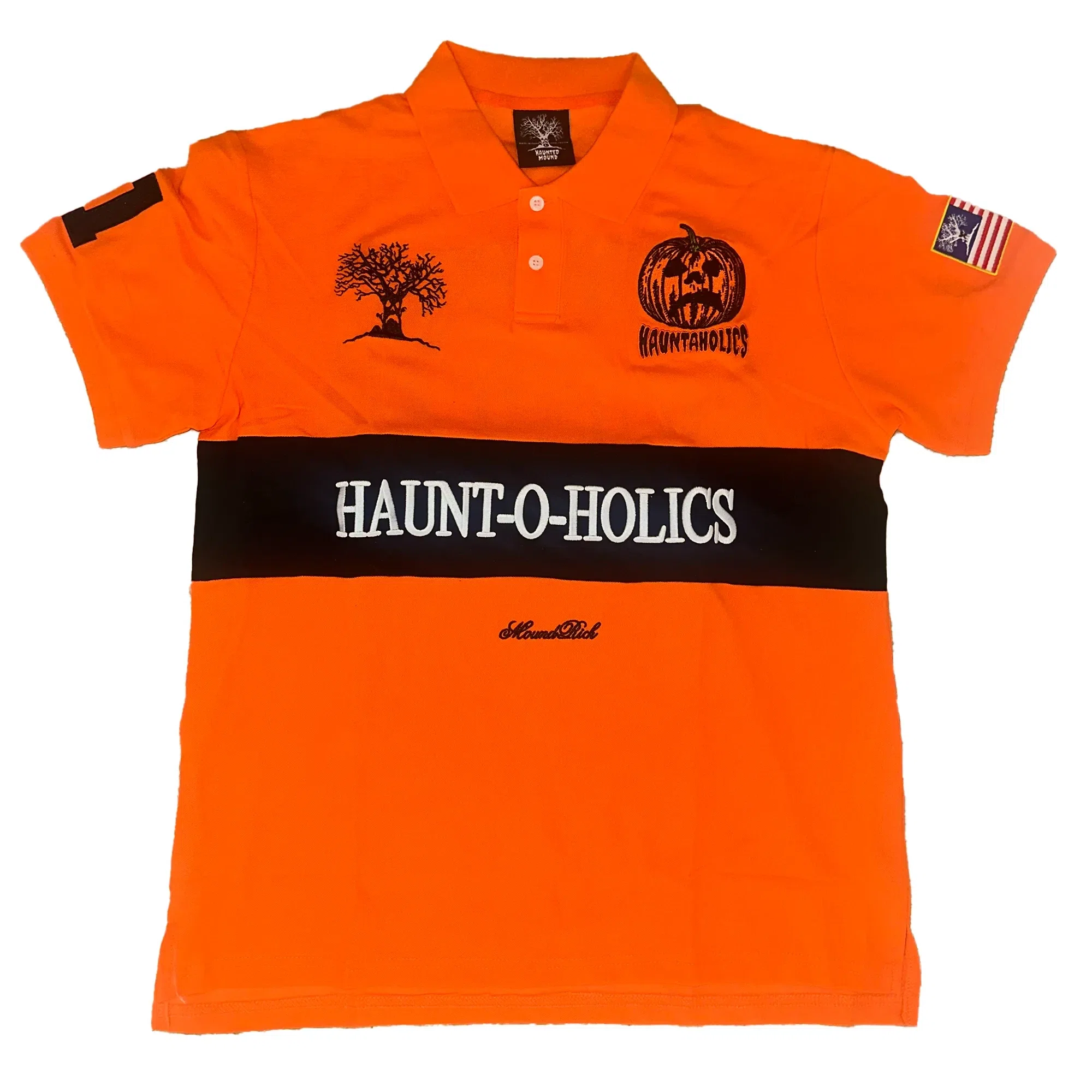 Haunted Mound Hauntaholics Polo (Orange) primary image
