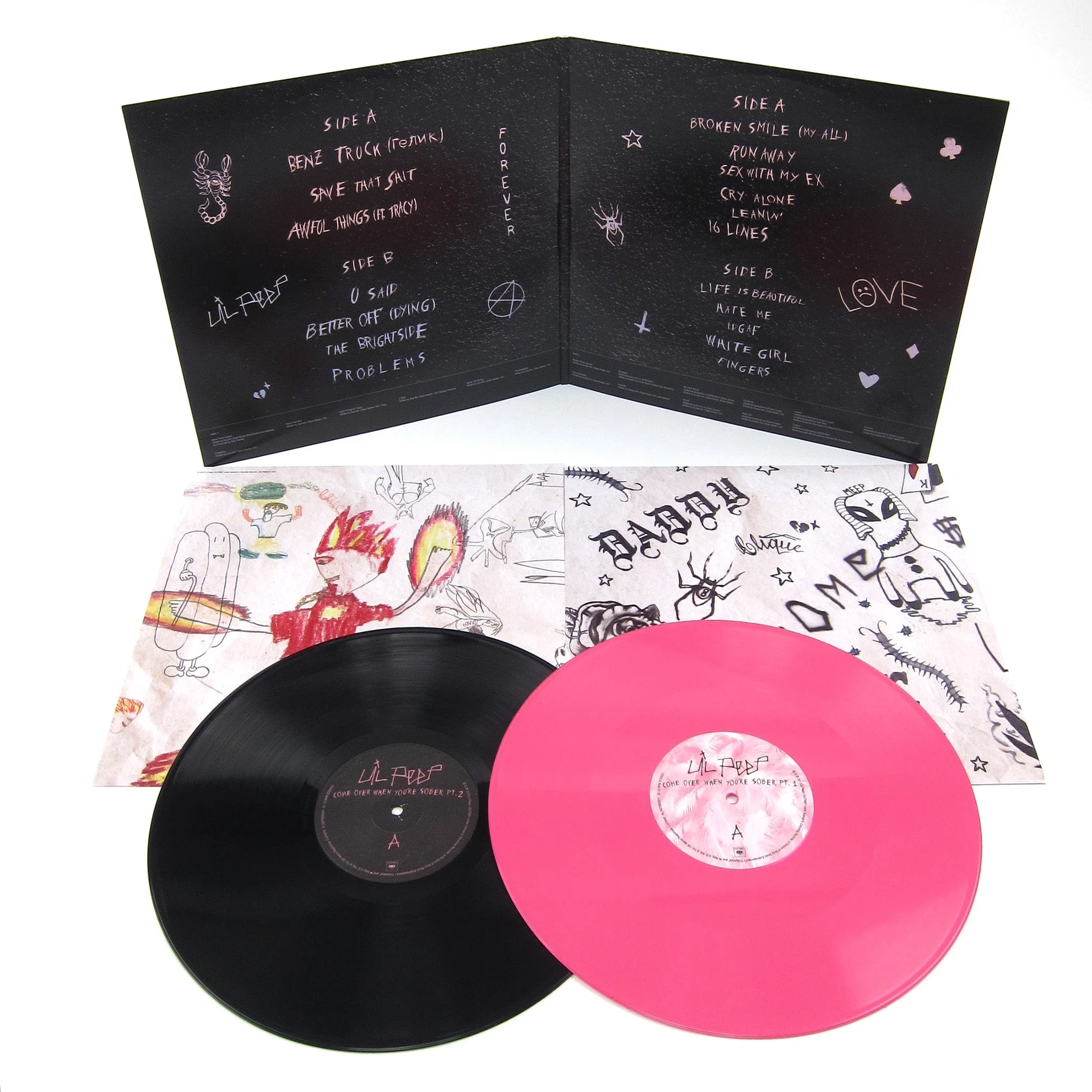 Lil Peep Come Over When You're Sober, Pt. 1 & Pt. 2 Deluxe 2LP (Pink/Black)