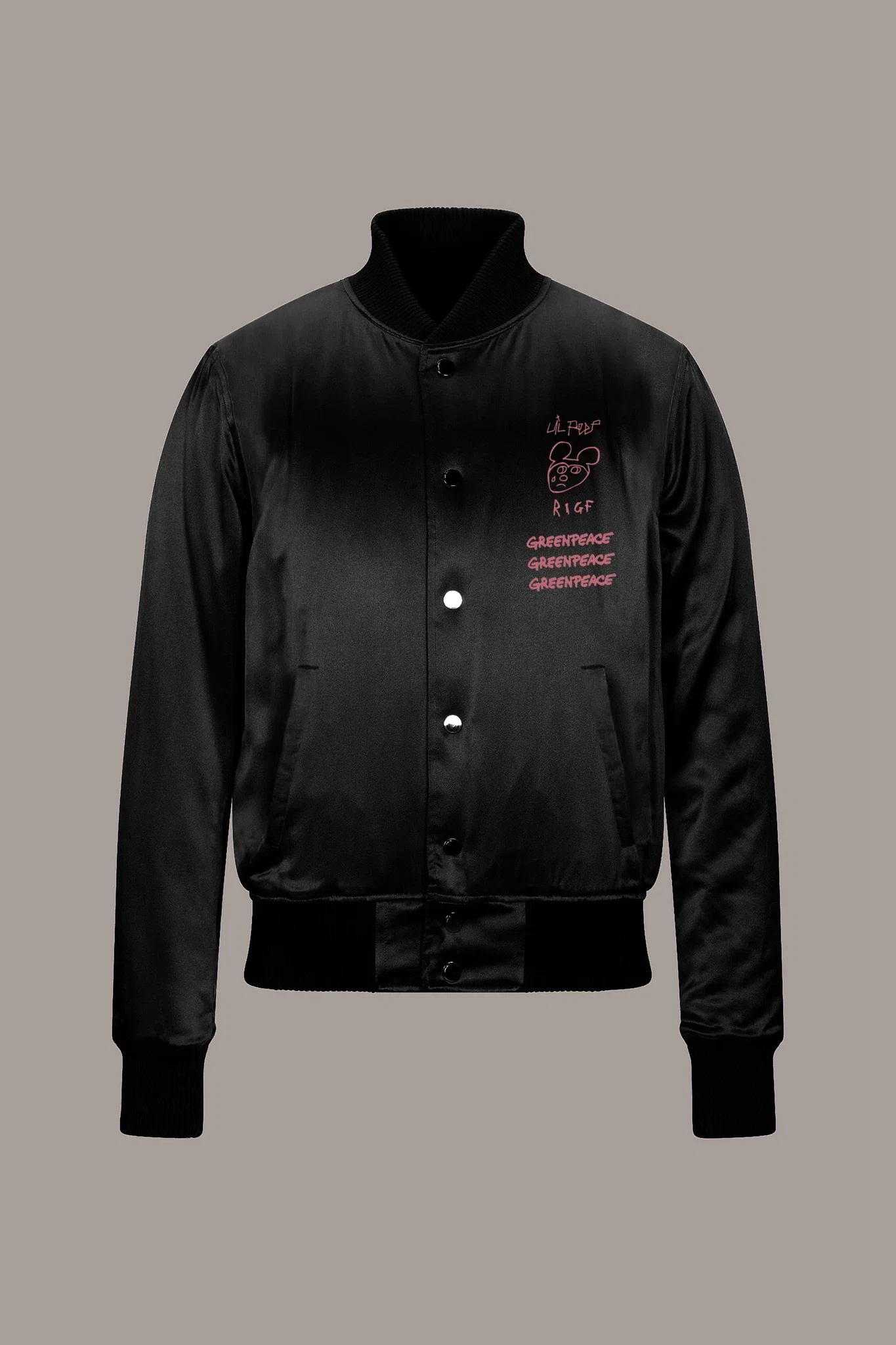 Lil Peep High School Bomber (Black Satin) primary image
