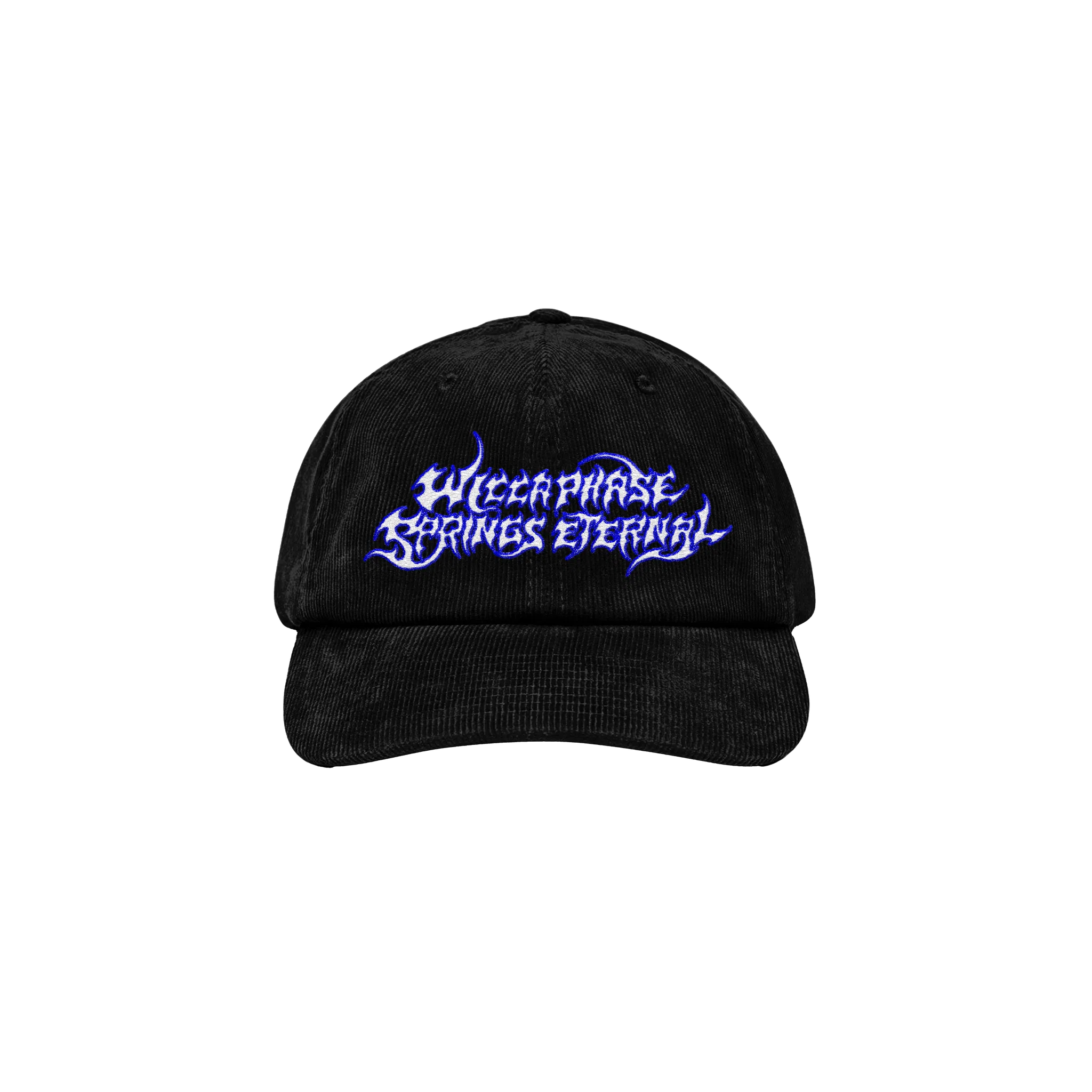 Wicca Phase Springs Eternal Embroidered Corduroy Logo Hat (Black/Blue/White)