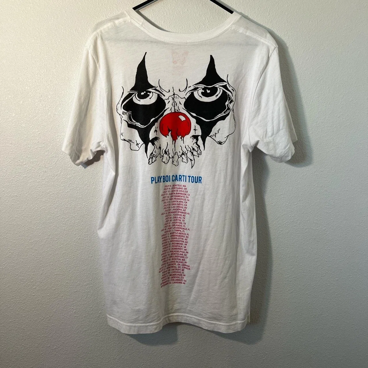 Playboi Carti Self-Titled Tour 2017 Tour Dates T-Shirt (White) primary image