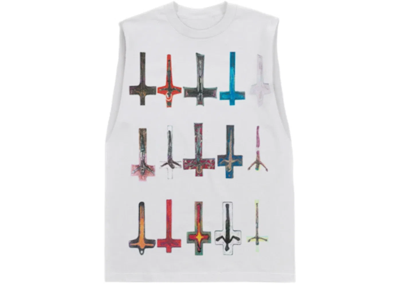 Playboi Carti Cross Sleeveless Tee — White primary image