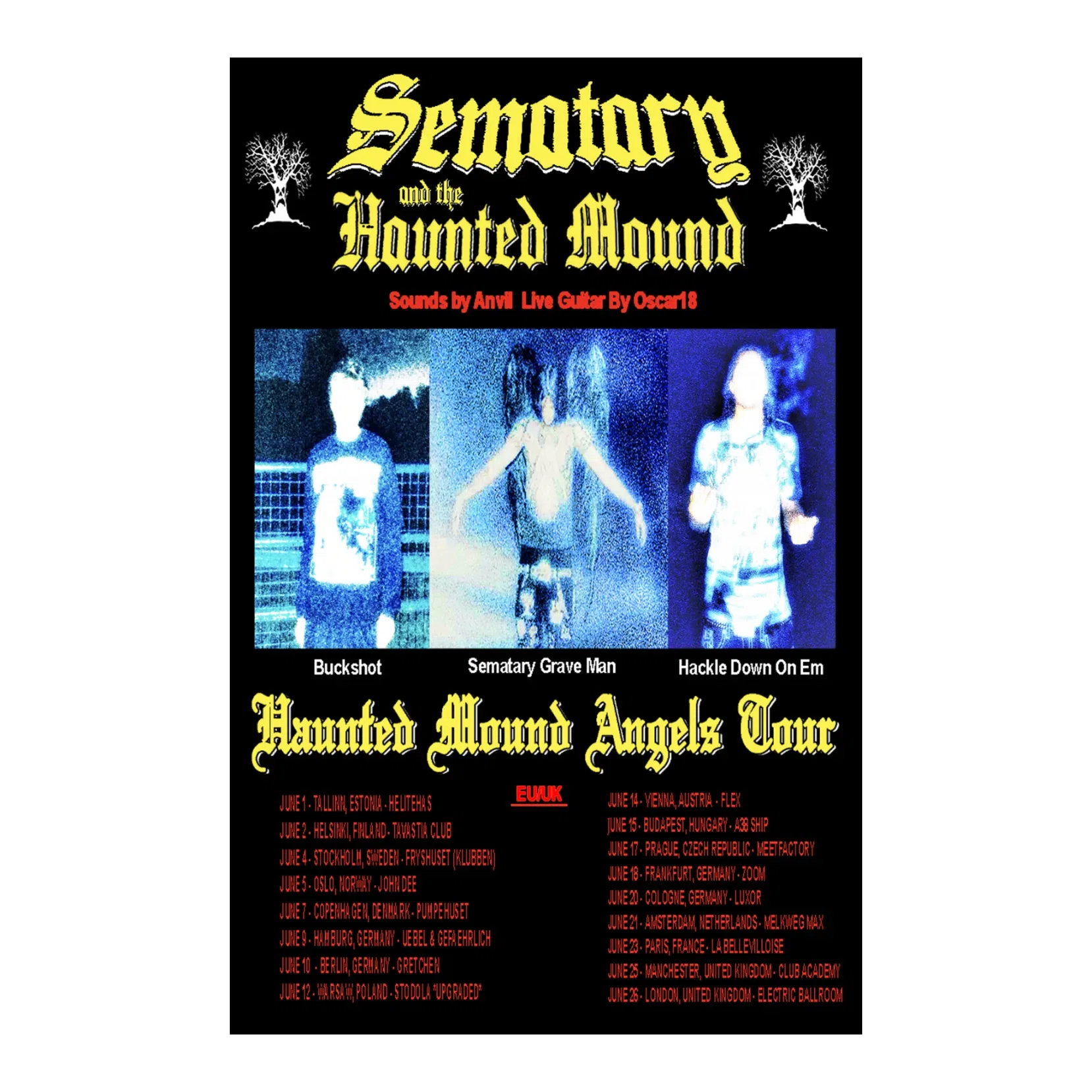 EU/UK Haunted Mound Angels Tour Poster
